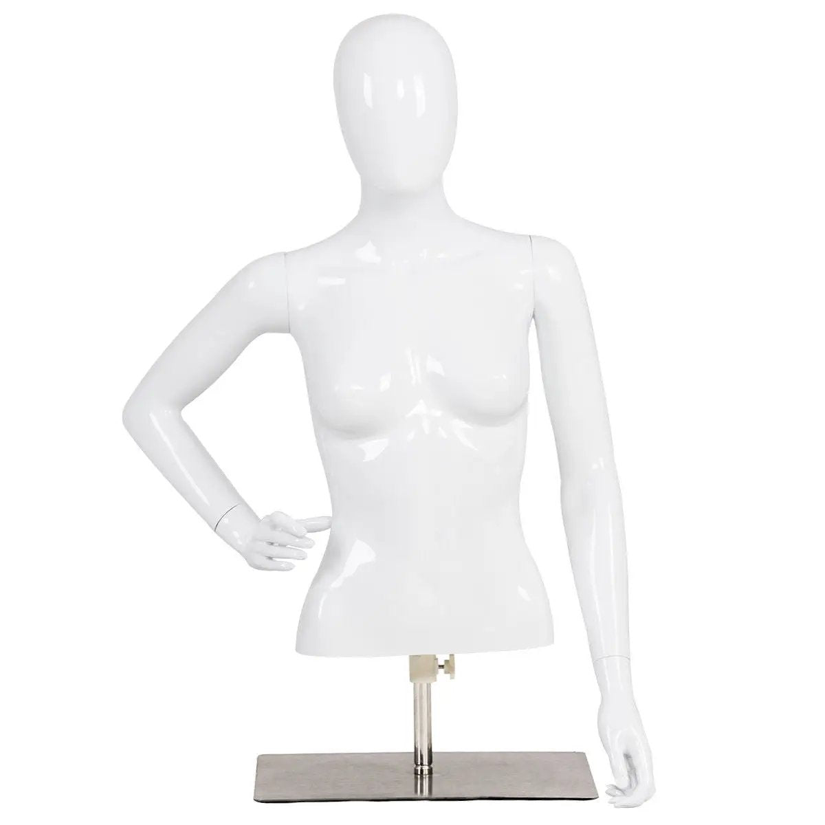 Female Mannequin Torso Adjustable Height with Metal Stand by DirectDeals