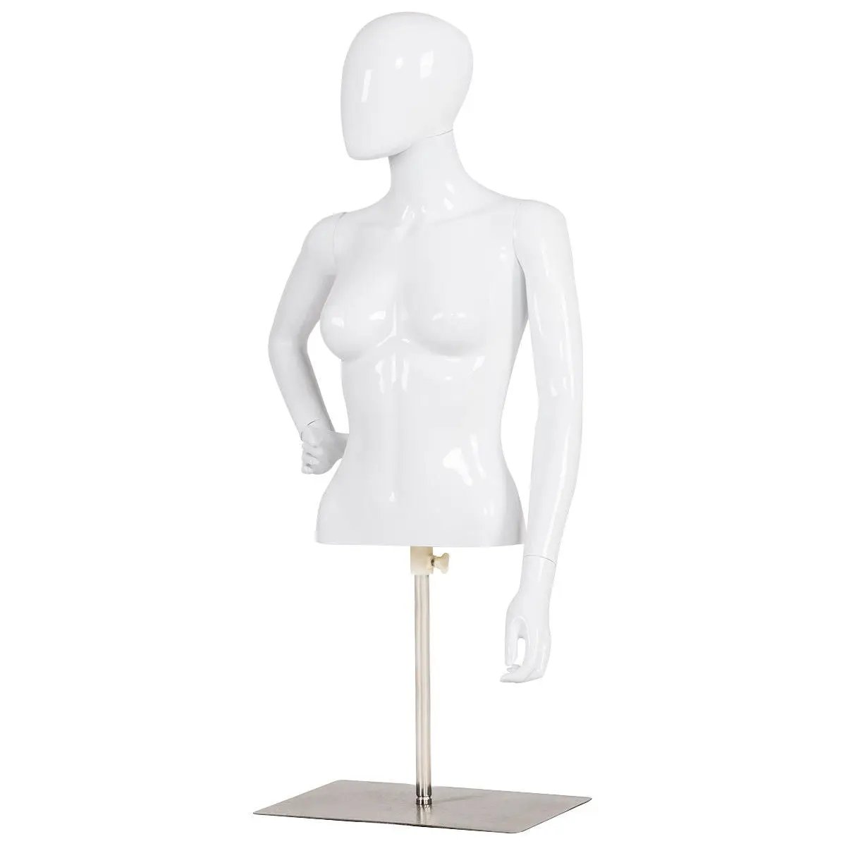 Female Mannequin Torso Adjustable Height with Metal Stand by DirectDeals