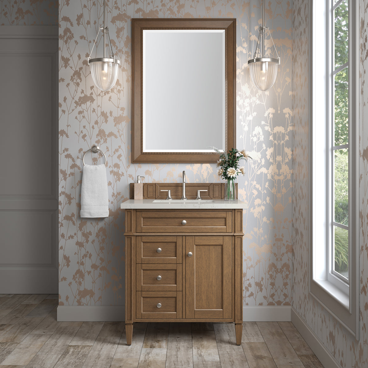 James Martin Brittany 30" Single Bathroom Vanity, Saddle Brown, view 30
