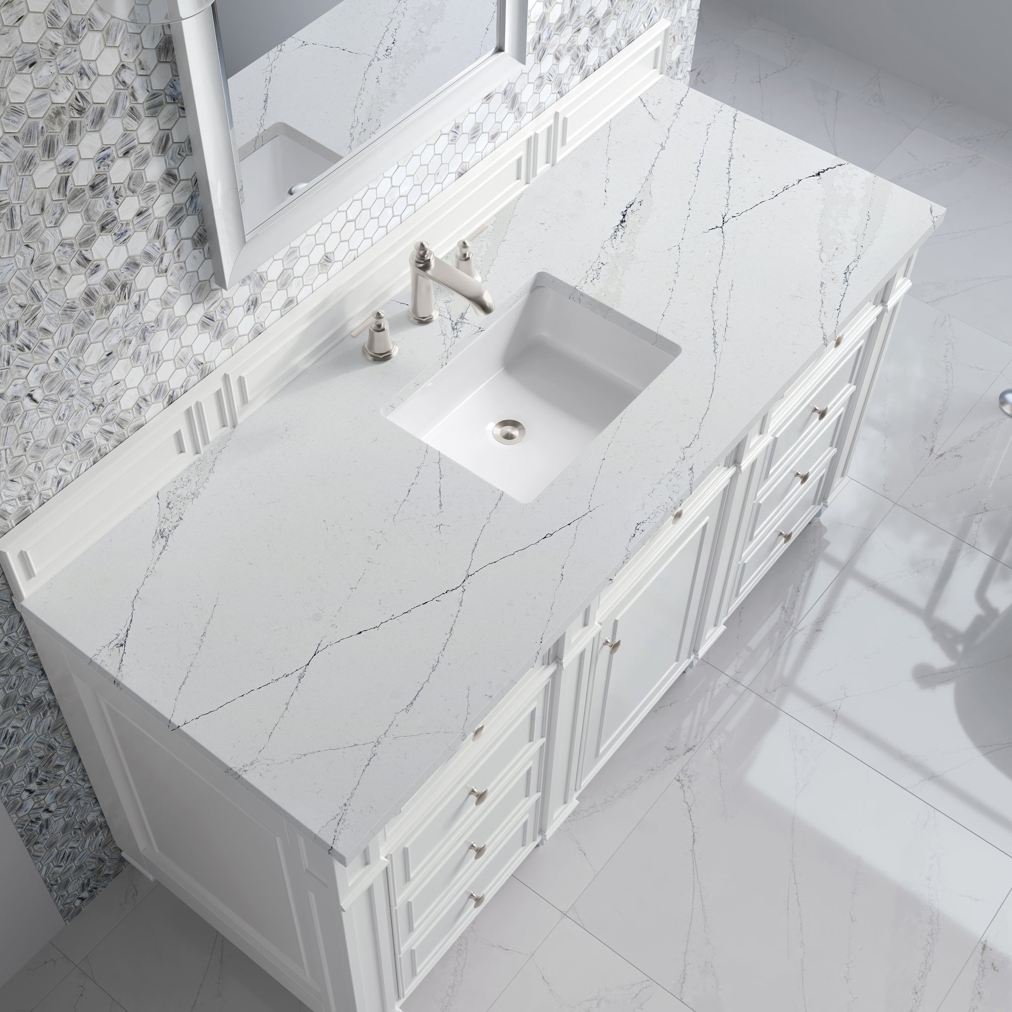 James Martin Bristol 60" Single Bathroom Vanity, Bright White by James Martin