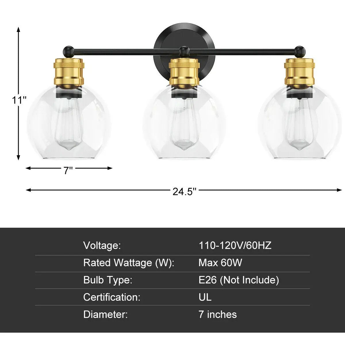 Modern 3-light Bubbled Glass Vanity Light by DirectDeals