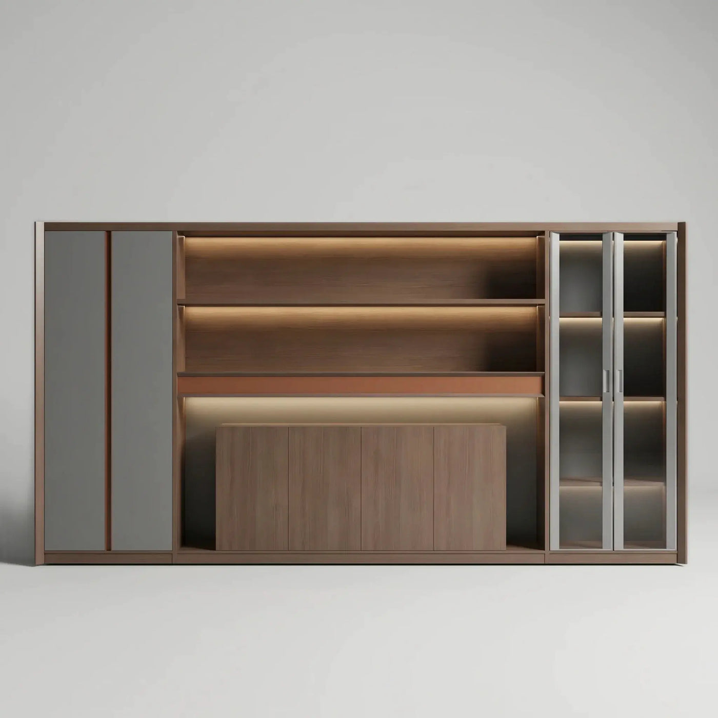 Kelham · Office Shelves w/ Lighting & Storage by Arc Grove