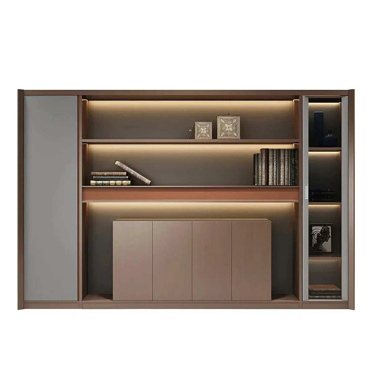 Kelham · Office Shelves w/ Lighting & Storage by Arc Grove