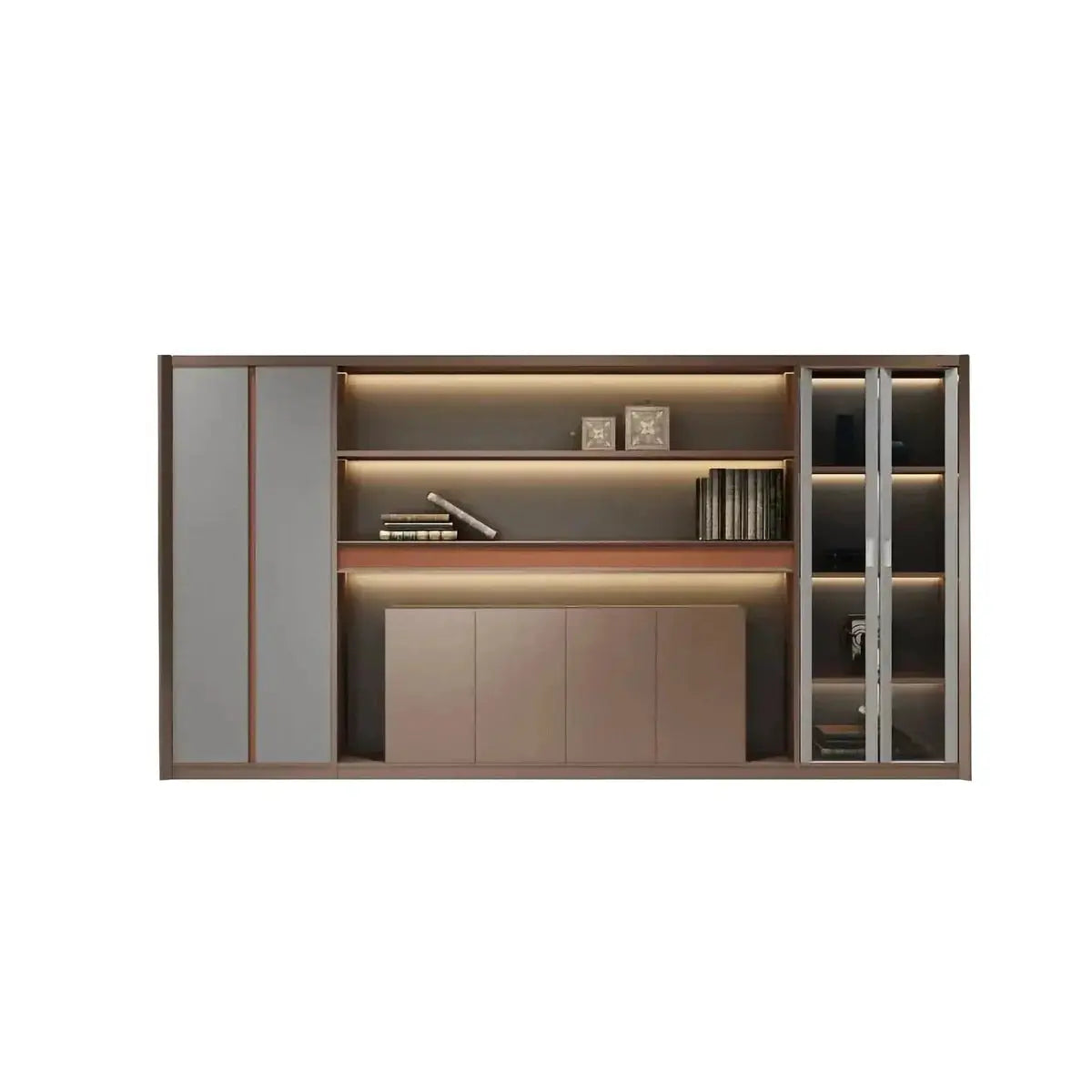 Kelham · Office Shelves w/ Lighting & Storage by Arc Grove