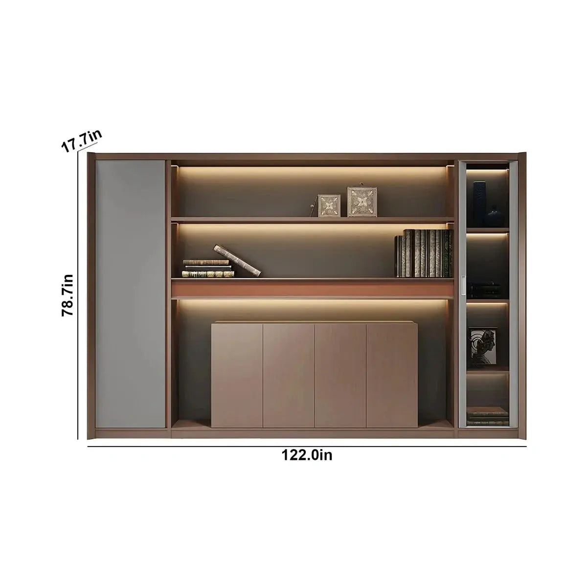 Kelham · Office Shelves w/ Lighting & Storage by Arc Grove