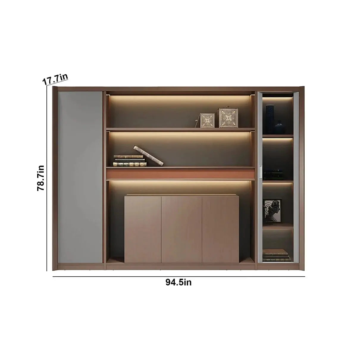 Kelham · Office Shelves w/ Lighting & Storage by Arc Grove