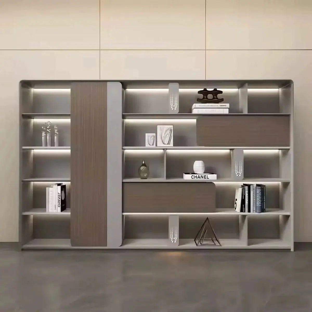 Keswick · Office Shelves w/ Lighting & Storage by Arc Grove