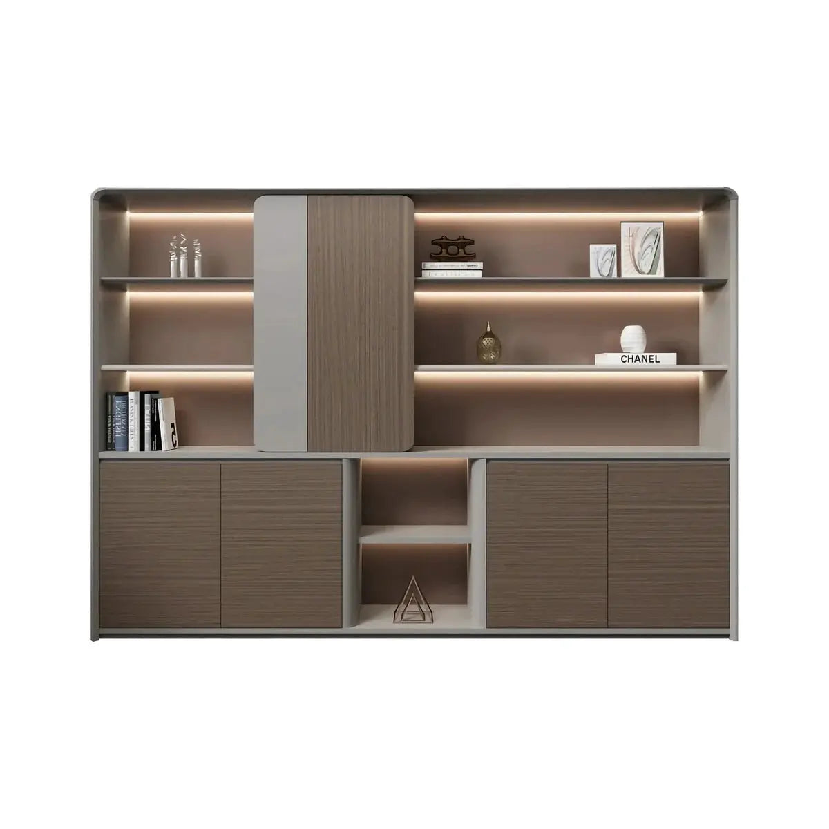 Keswick · Office Shelves w/ Lighting & Storage by Arc Grove