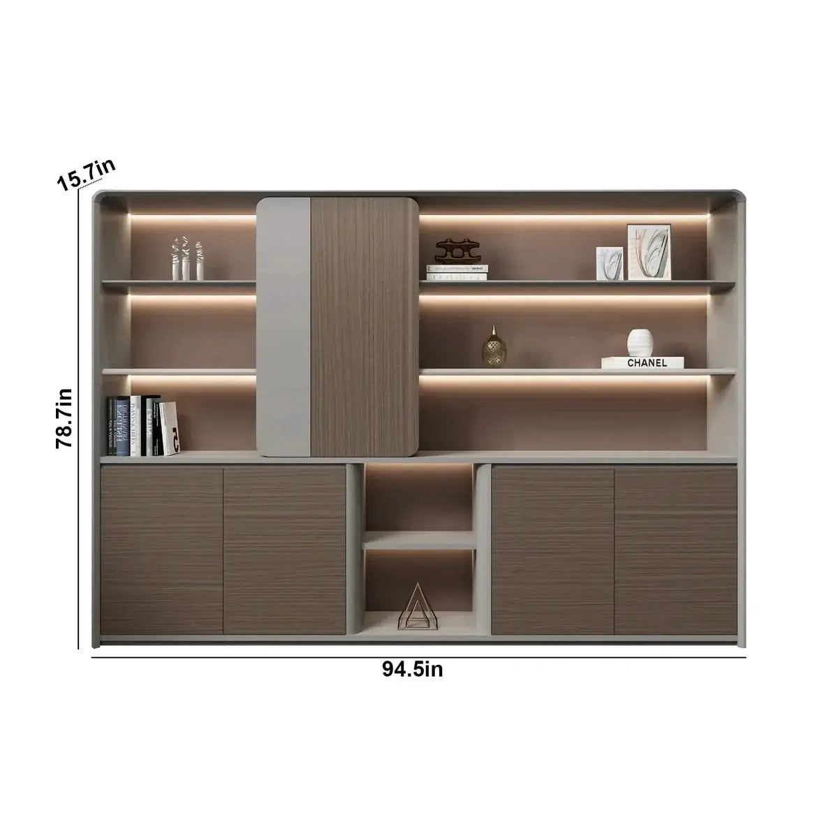 Keswick · Office Shelves w/ Lighting & Storage by Arc Grove