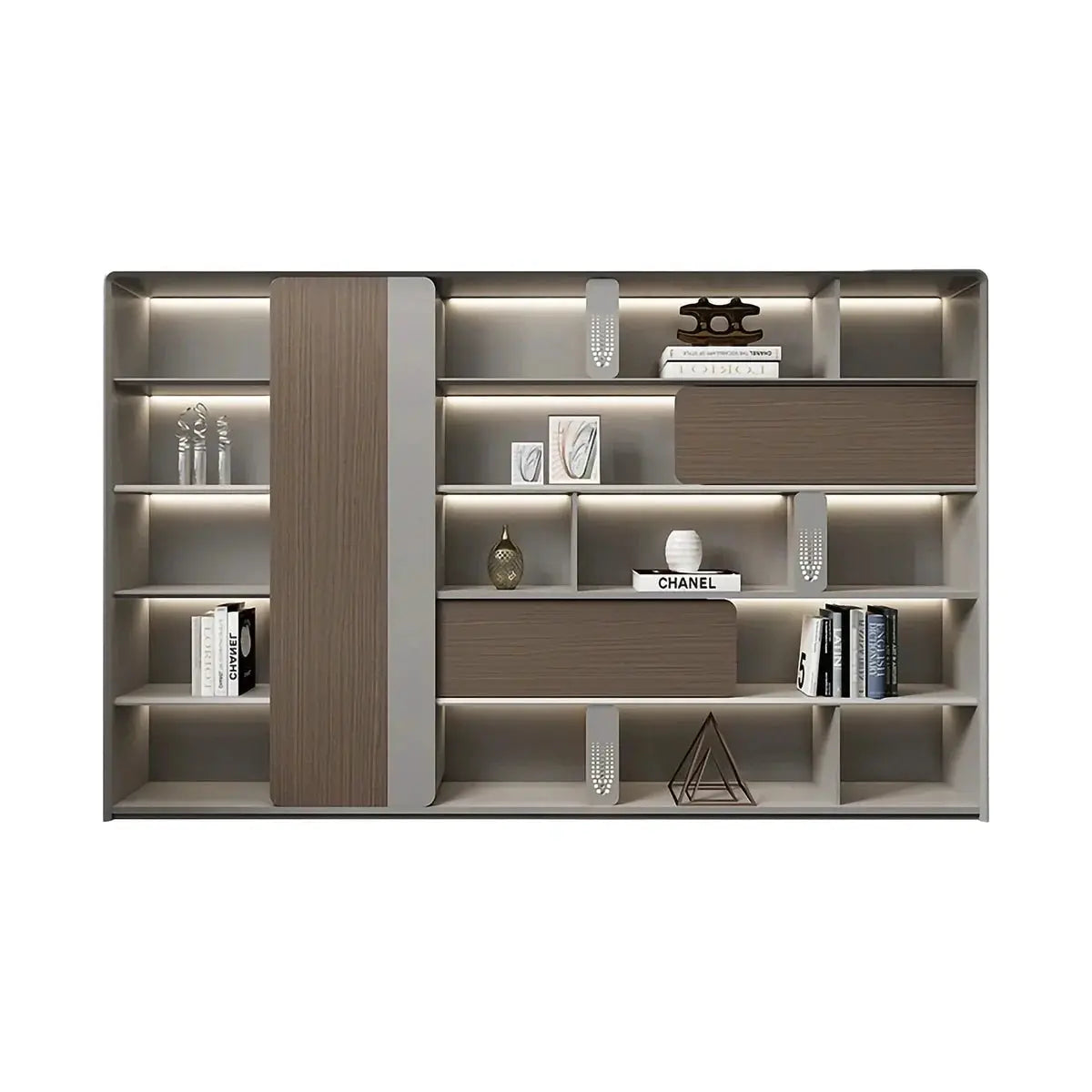 Keswick · Office Shelves w/ Lighting & Storage by Arc Grove
