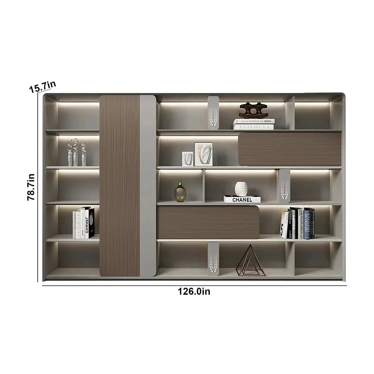 Keswick · Office Shelves w/ Lighting & Storage by Arc Grove