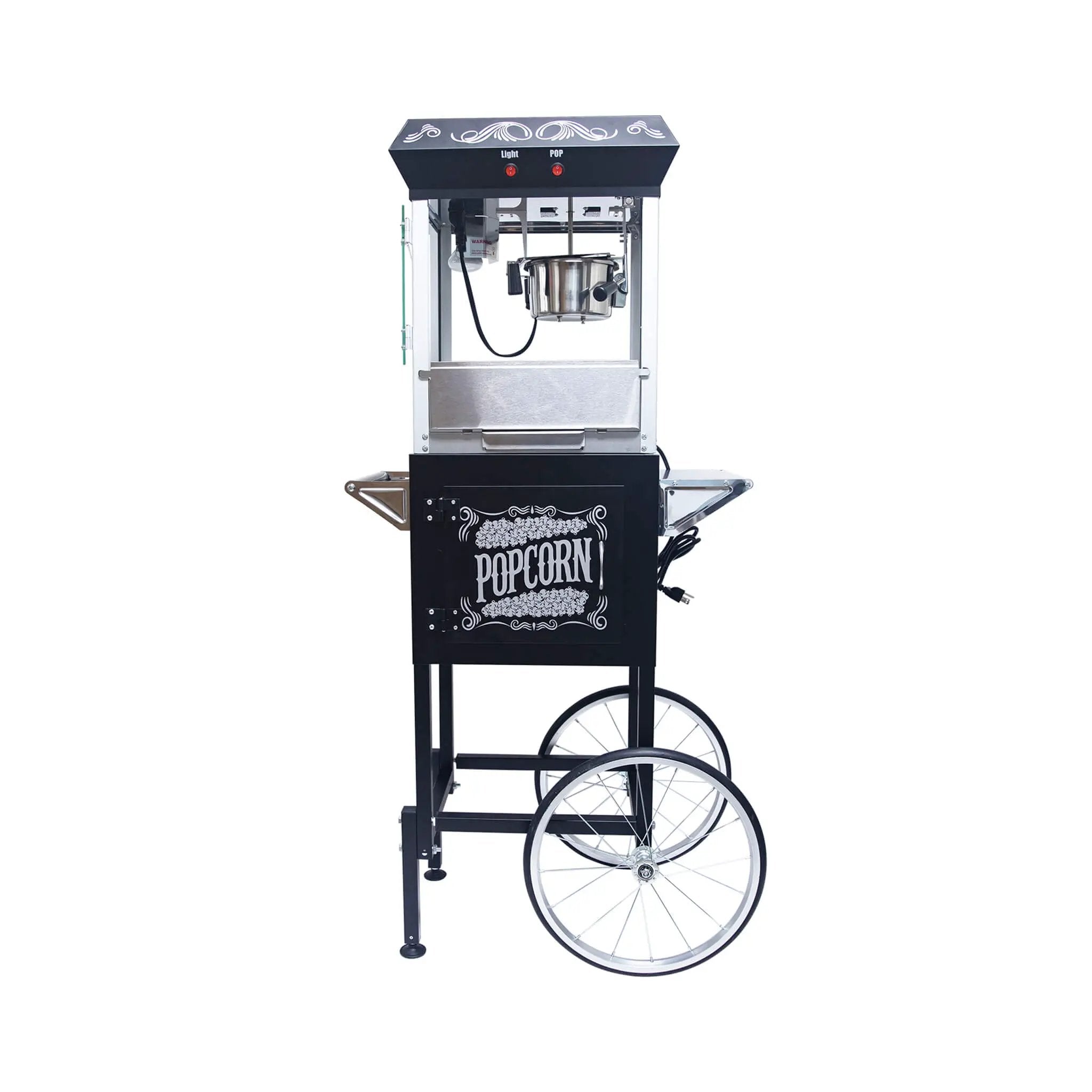 Kaitu 8OZ Stainless Steel Popcorn Machine With Cart, Heated Warming Deck And Old Maids Drawer, Black (SAK67426) by SAKSBY WHOLESALE