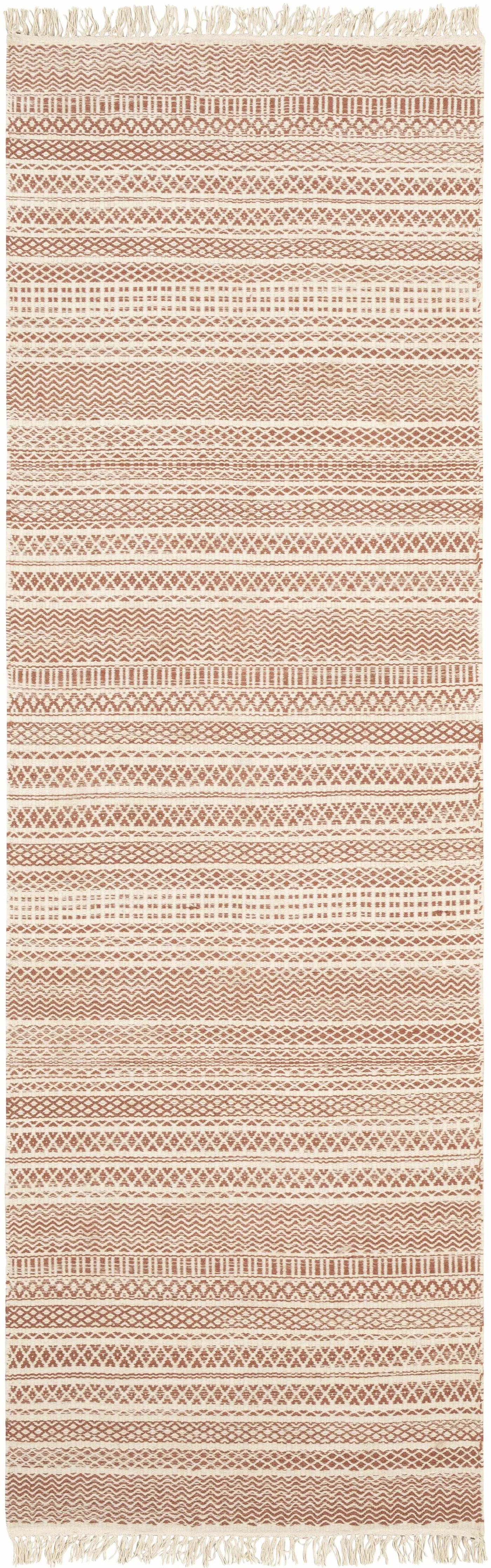Kalinga Red/Cream Flatweave Wool Rug - Clearance by Boutique Rugs