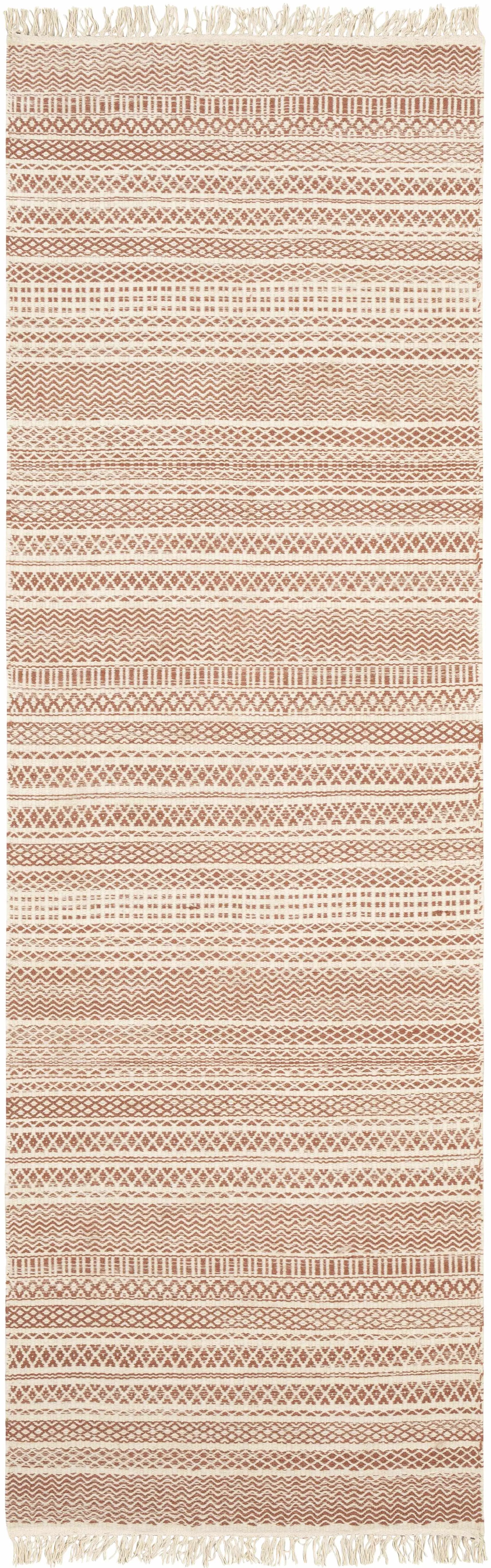 Kalinga Red/Cream Flatweave Wool Rug - Clearance by Boutique Rugs