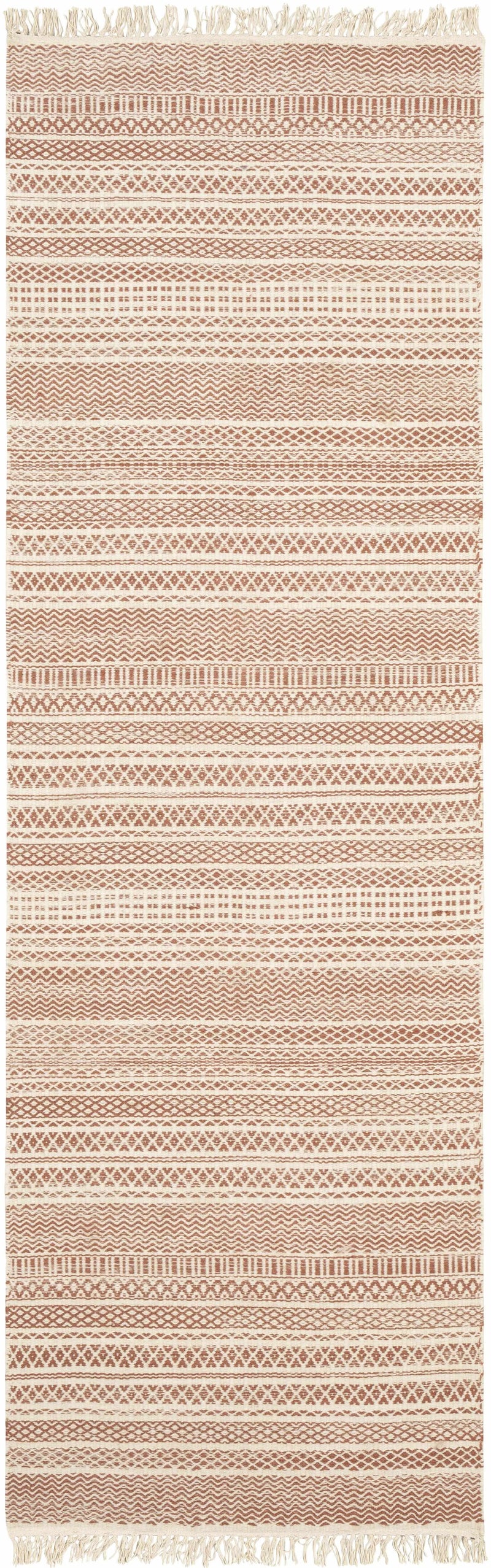 Kalinga Red/Cream Flatweave Wool Rug - Clearance by Boutique Rugs