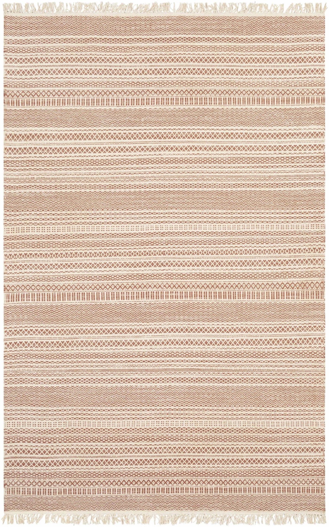 Kalinga Red/Cream Flatweave Wool Rug - Clearance by Boutique Rugs
