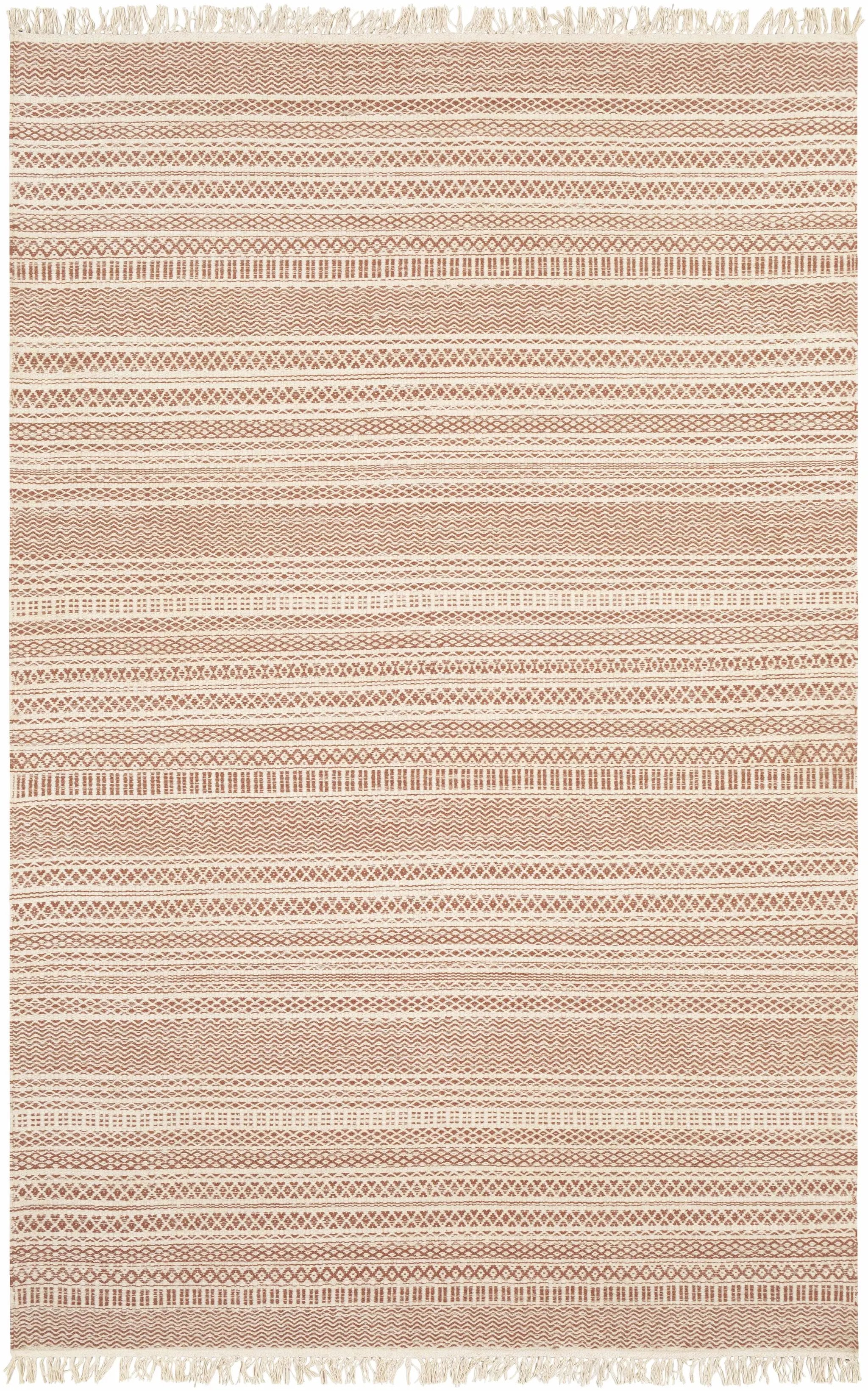 Kalinga Red/Cream Flatweave Wool Rug - Clearance by Boutique Rugs