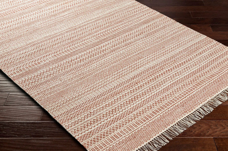 Kalinga Red/Cream Flatweave Wool Rug - Clearance by Boutique Rugs