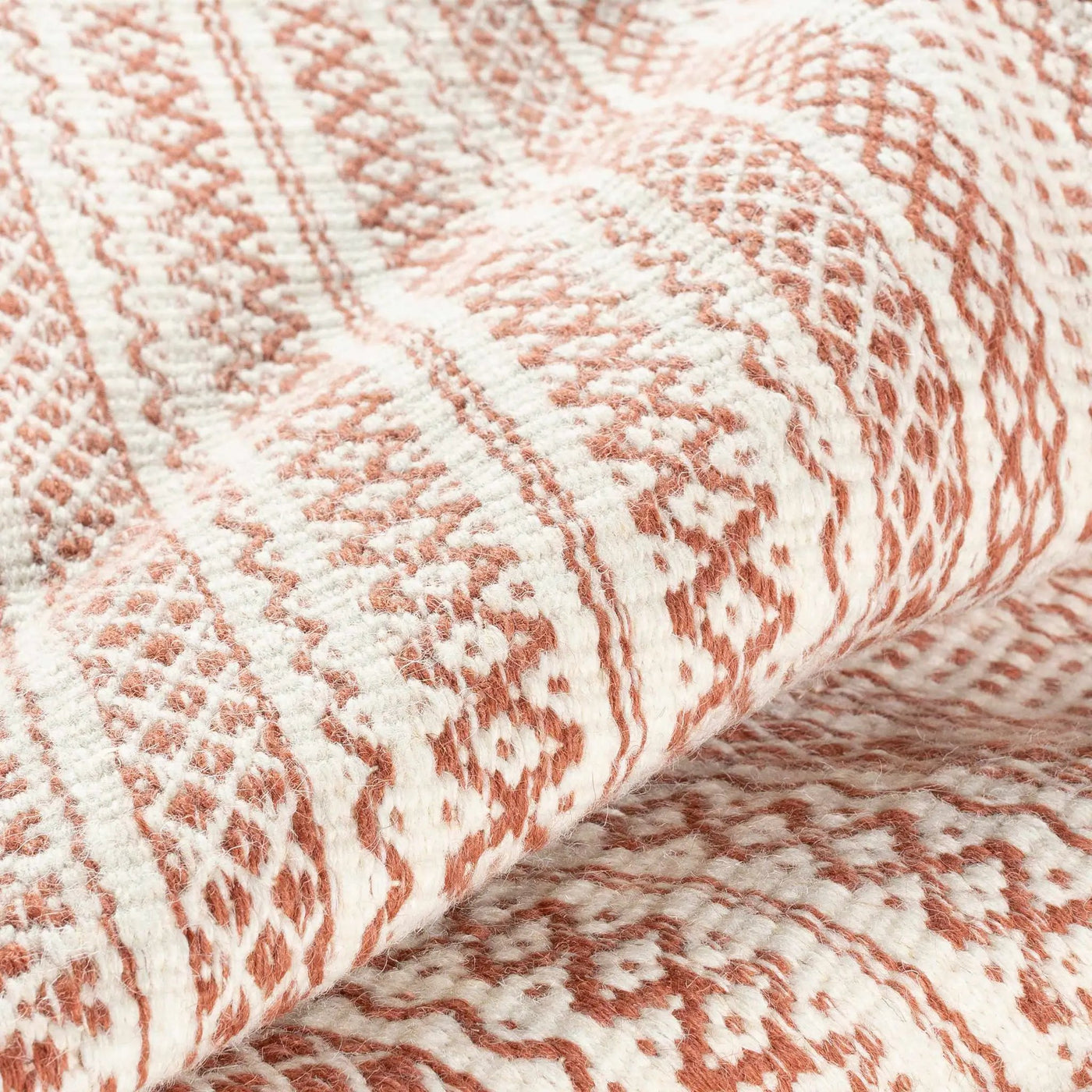 Kalinga Red/Cream Flatweave Wool Rug - Clearance by Boutique Rugs