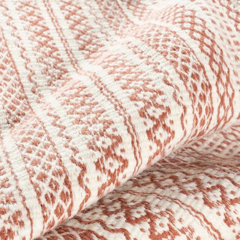 Kalinga Red/Cream Flatweave Wool Rug - Clearance by Boutique Rugs