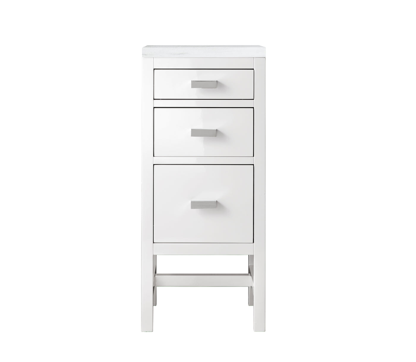 James Martin Addison 15" Base Cabinet, Glossy White with Arctic Fall countertop