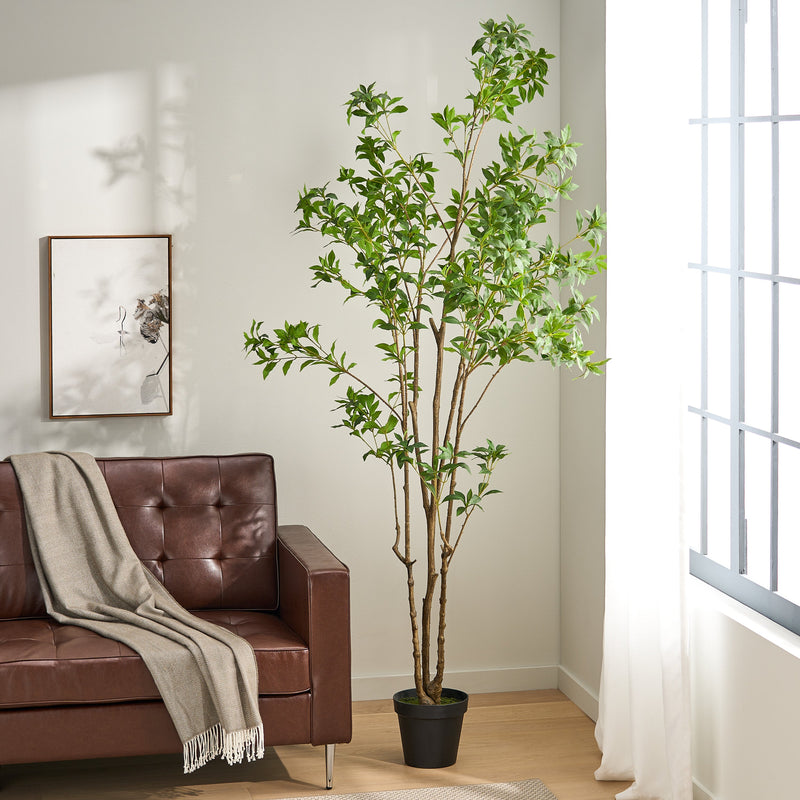 240cm Artificial Pieris Tree with Lush Greenery - Green, photo 7 of 10