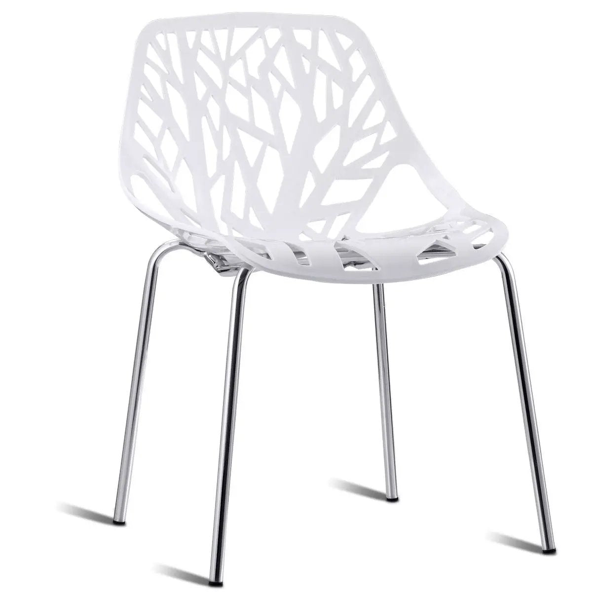 Set of 6 Accent Armless Modern Dining Chairs with Plastic Feet Pads by DirectDeals