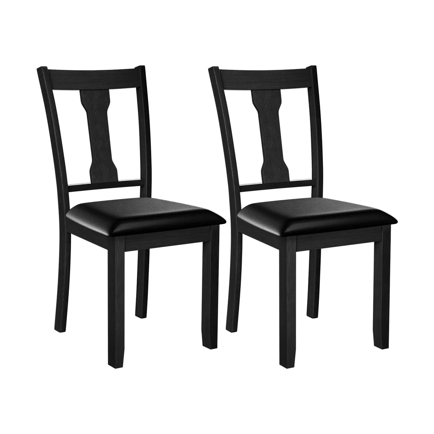 Set of 2 Dining Room Chair with Rubber Wood Frame and Upholstered Padded Seat by DirectDeals