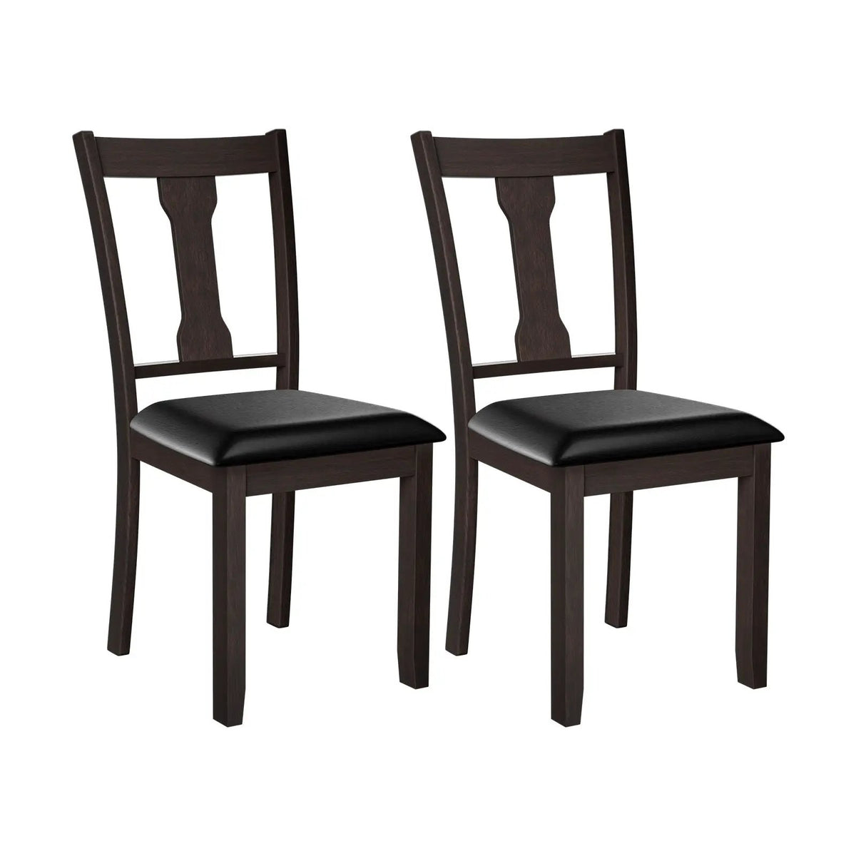 Set of 2 Dining Room Chair with Rubber Wood Frame and Upholstered Padded Seat by DirectDeals