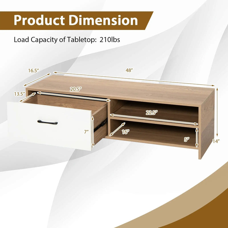 TV Stand for with 2 Open Shelf and Drawe for 55-Inch TV by DirectDeals