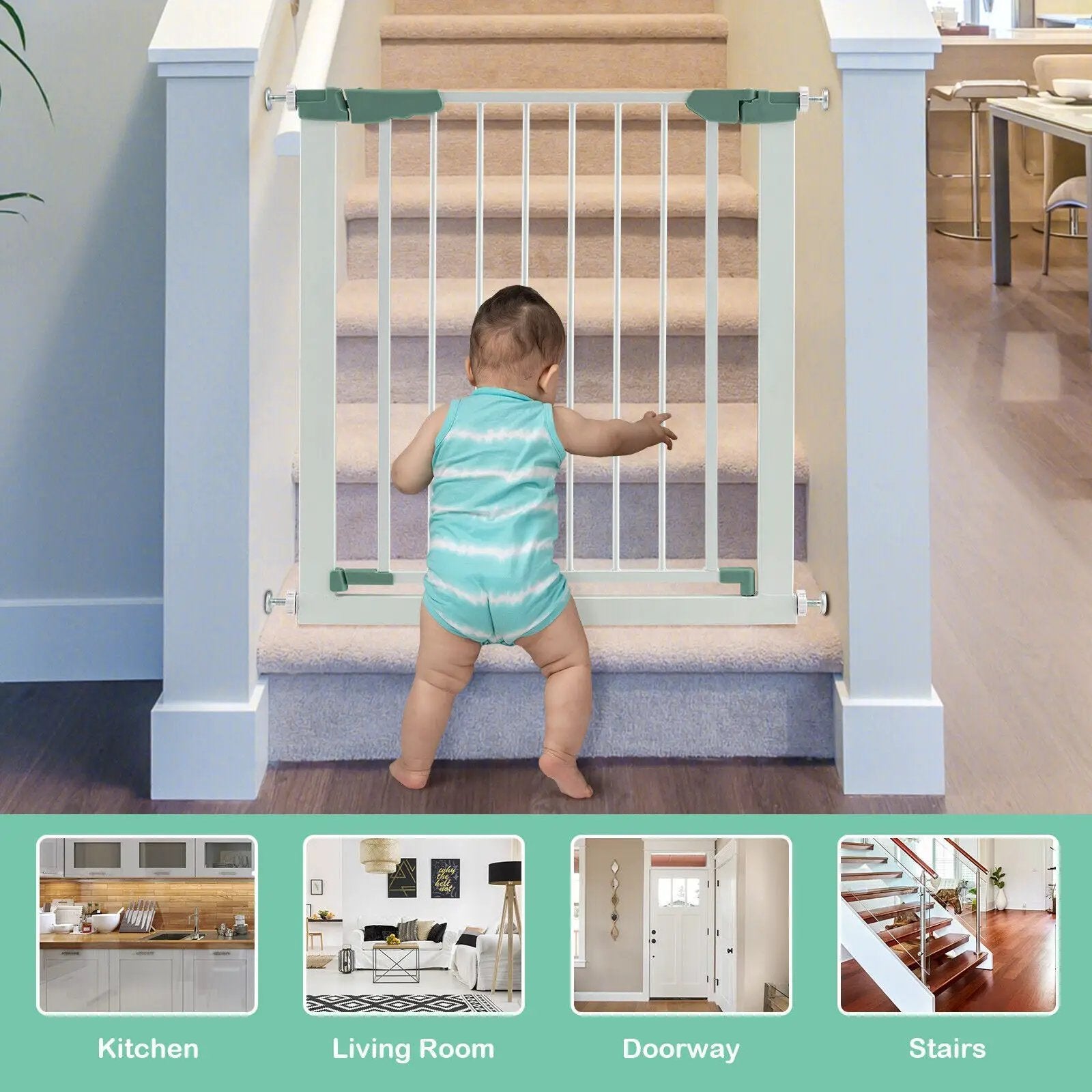 30-32.5 Inch Wide Safety Gate with 30 Inch Scientific Height by DirectDeals