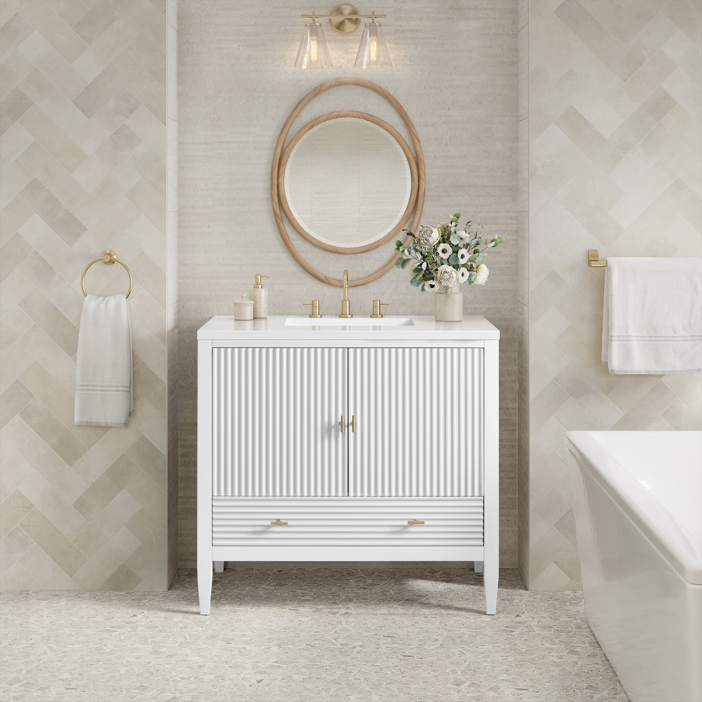 James Martin Myrrin 36" Single Bathroom Vanity, Bright White by James Martin