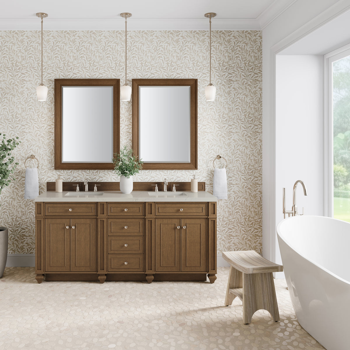 James Martin Bristol 72" Double Bathroom Vanity, Saddle Brown, view 34