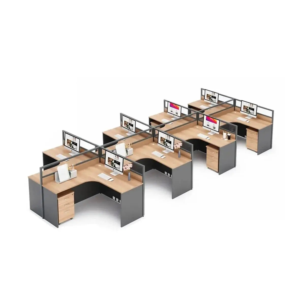 Renvik · L-Shaped Cubicle Workstation by Arc Grove