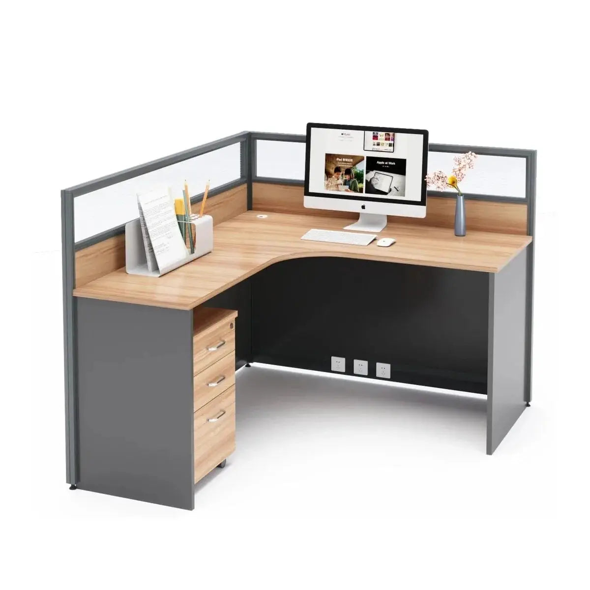 Renvik · L-Shaped Cubicle Workstation by Arc Grove