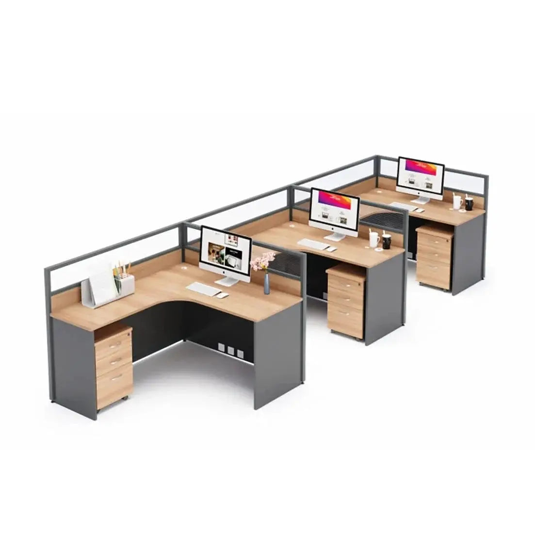 Renvik · L-Shaped Cubicle Workstation by Arc Grove