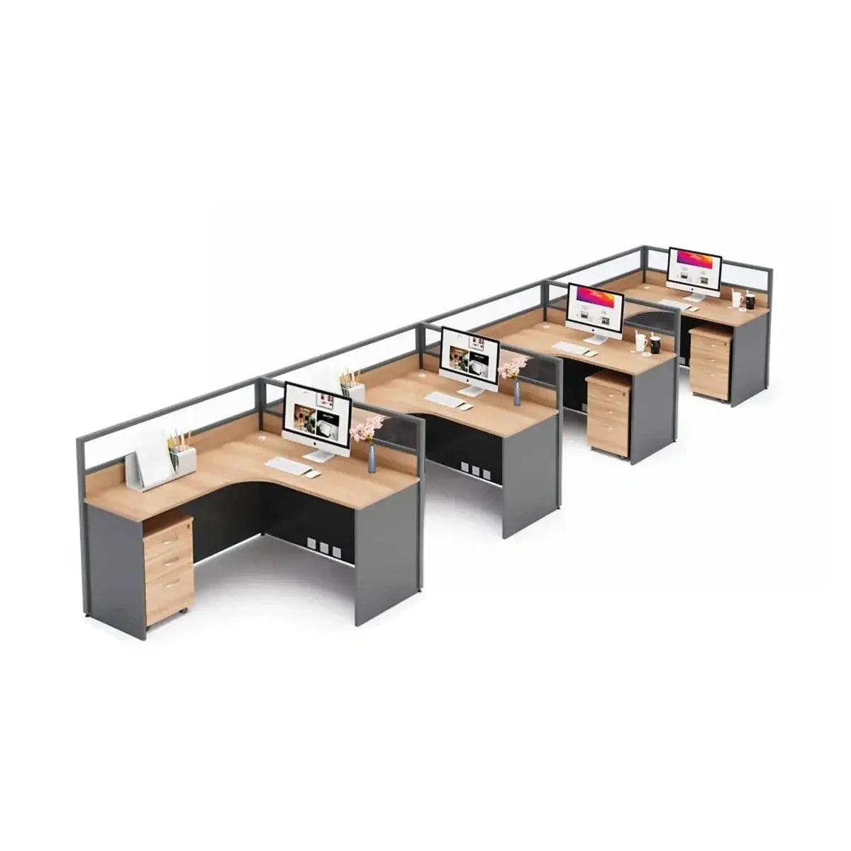 Renvik · L-Shaped Cubicle Workstation by Arc Grove