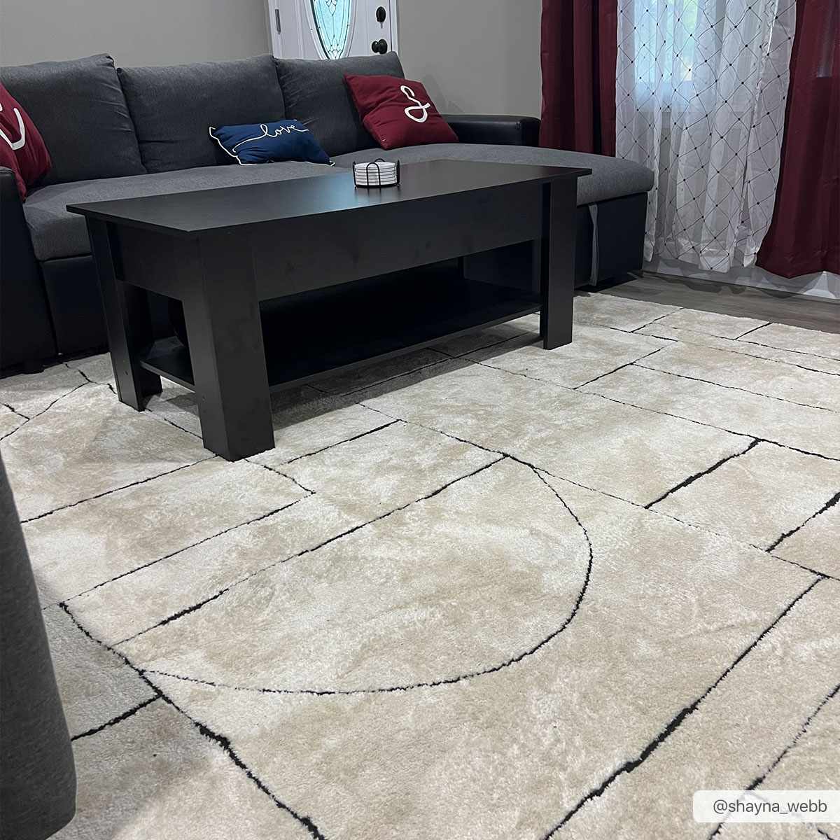 Keats Black & White Area Rug by Boutique Rugs