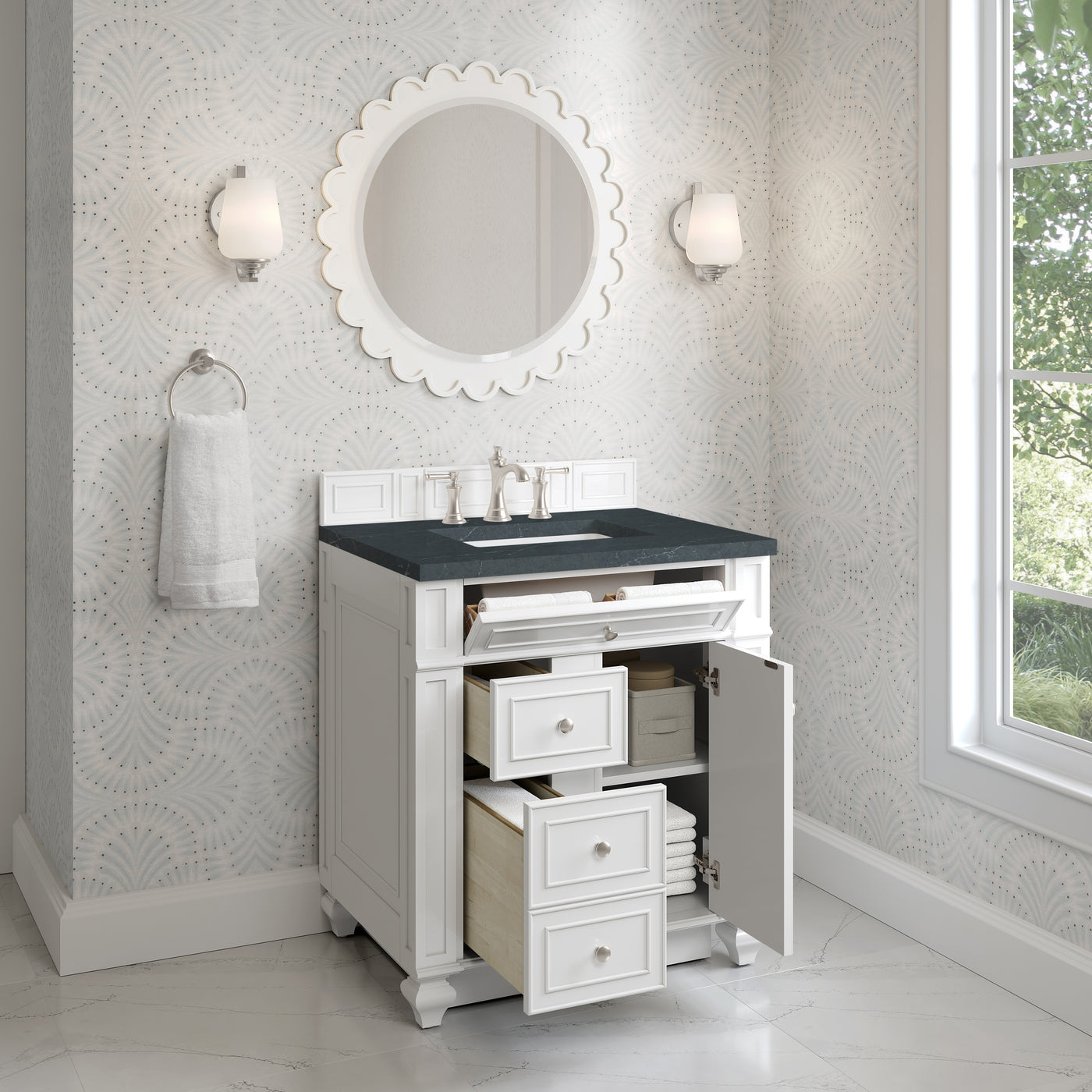 James Martin Bristol 30" Single Bathroom Vanity, Bright White by James Martin