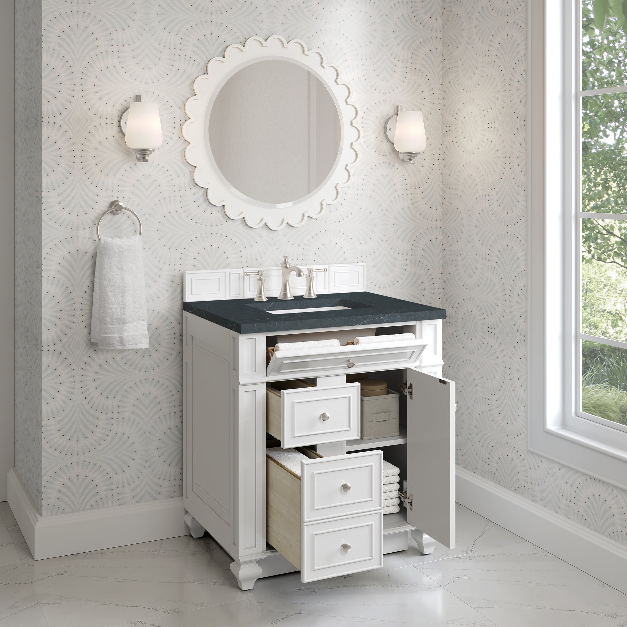 James Martin Bristol 30" Single Bathroom Vanity, Bright White by James Martin