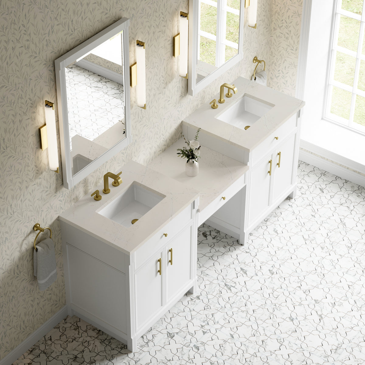 James Martin Bellshire 84" Double Bathroom Vanity, Bright White, view 38
