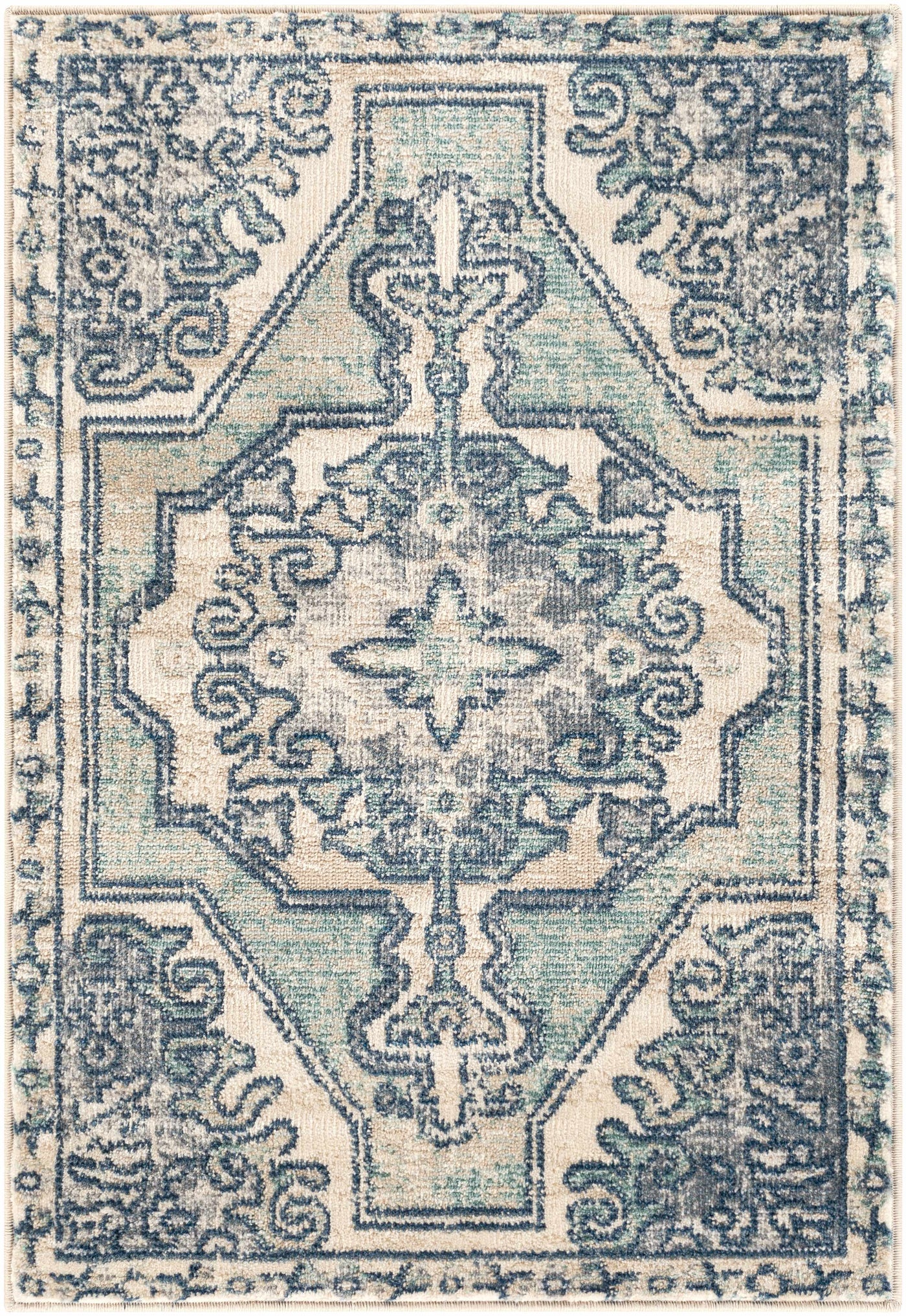 Kenmare Blue Medallion Rug - Clearance by Boutique Rugs