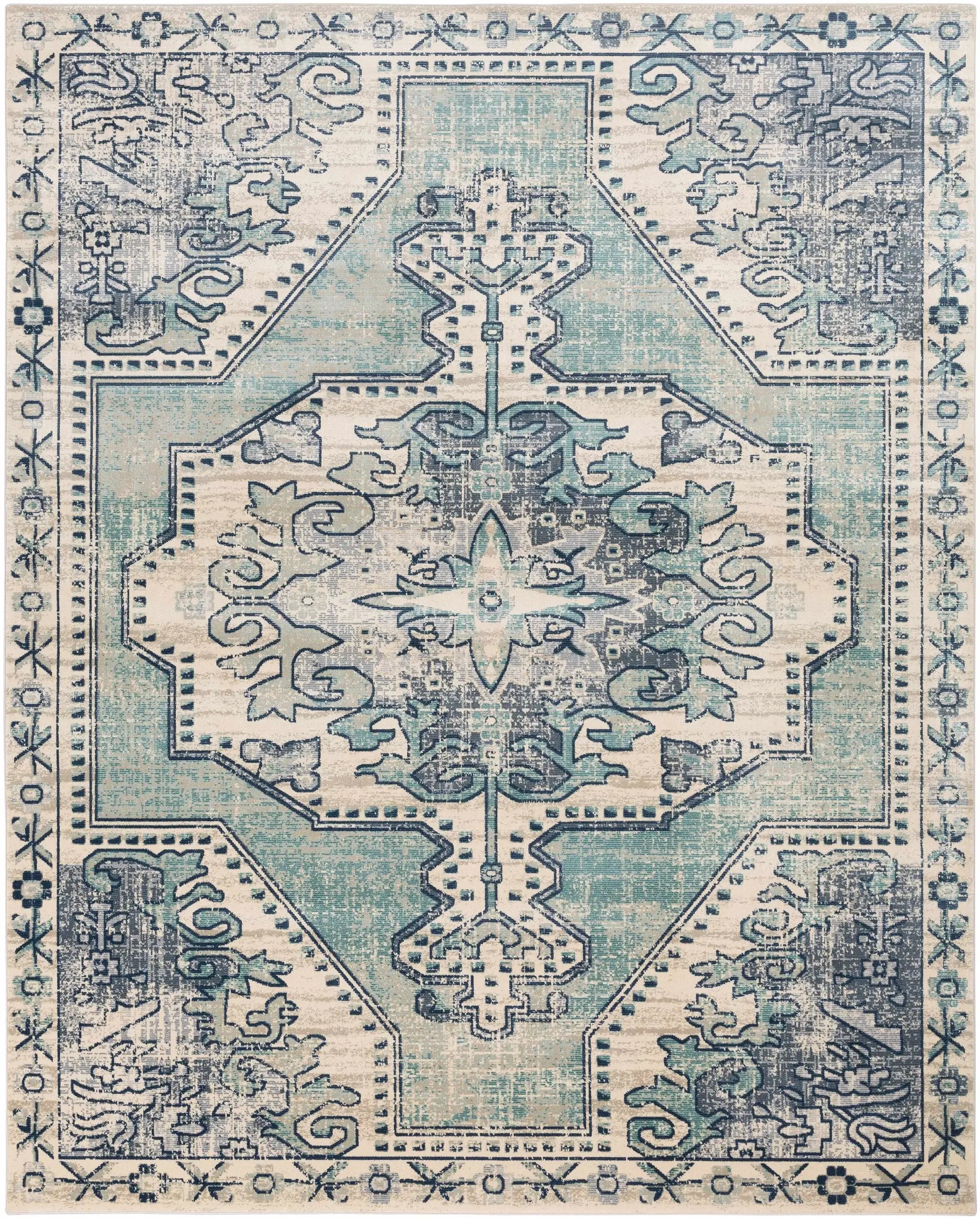 Kenmare Blue Medallion Rug - Clearance by Boutique Rugs