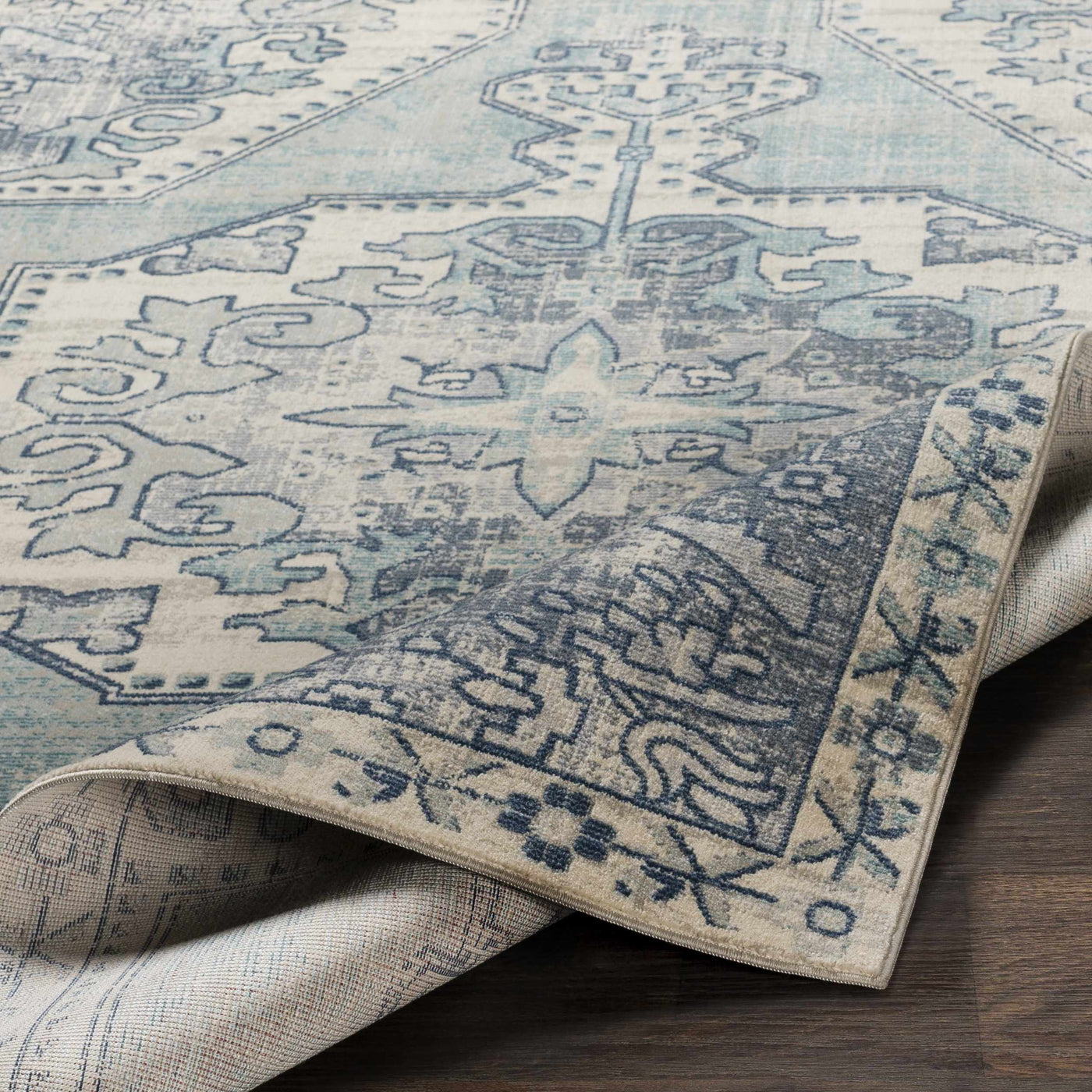 Kenmare Blue Medallion Rug - Clearance by Boutique Rugs