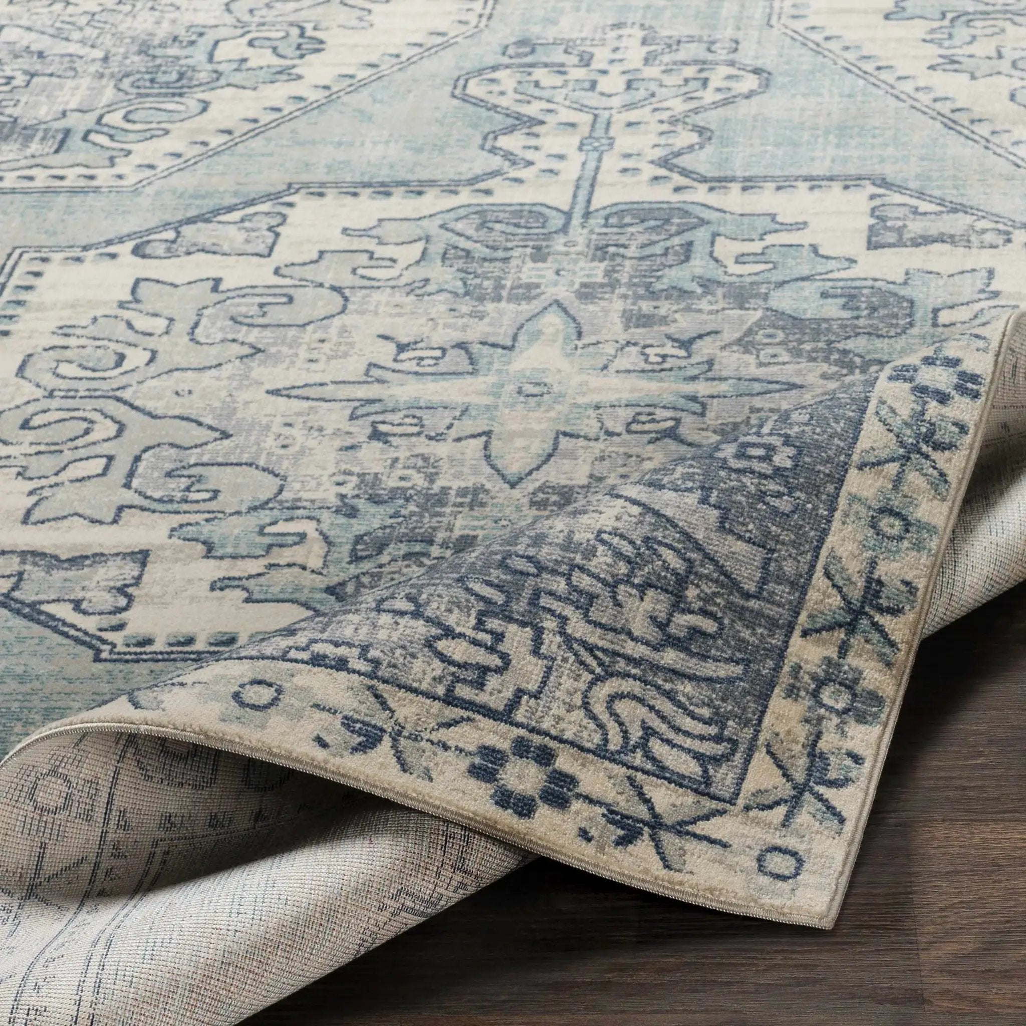 Kenmare Blue Medallion Rug - Clearance by Boutique Rugs