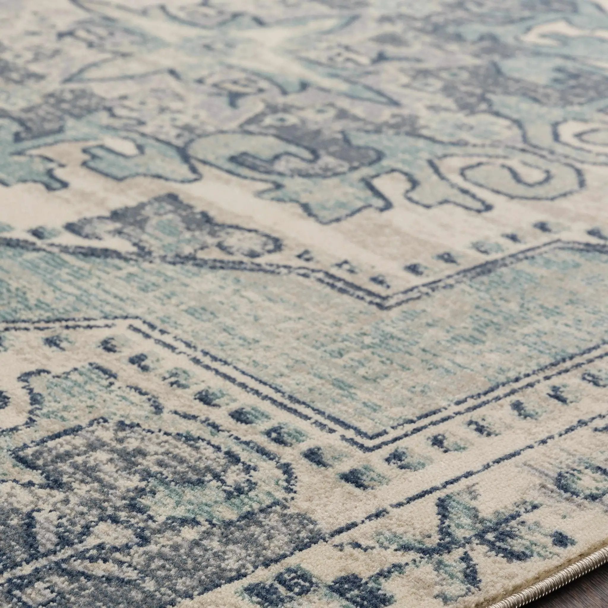 Kenmare Blue Medallion Rug - Clearance by Boutique Rugs