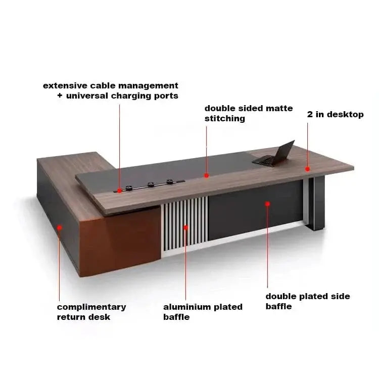 Gidley · Modern L-Shaped Executive Desk by Arc Grove