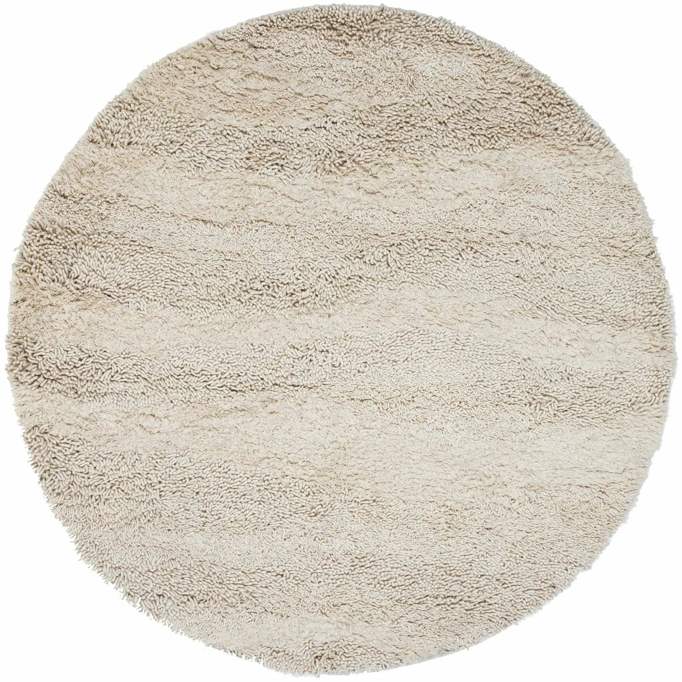 Kettering Solid Cream Wool Shag Rug by Boutique Rugs