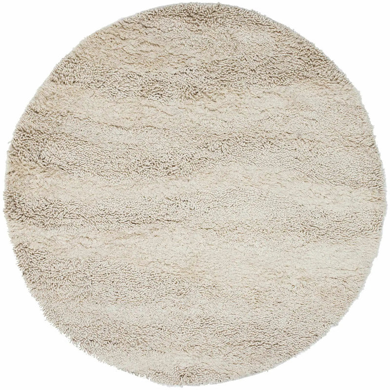 Kettering Solid Cream Wool Shag Rug by Boutique Rugs