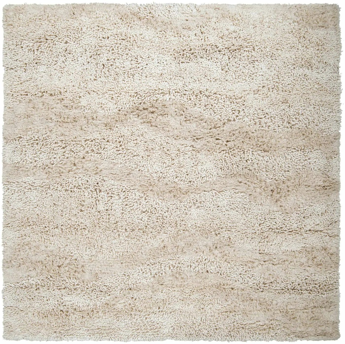 Kettering Solid Cream Wool Shag Rug by Boutique Rugs